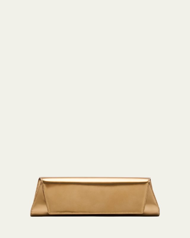 Anouk Small Metallic Leather Clutch Bag