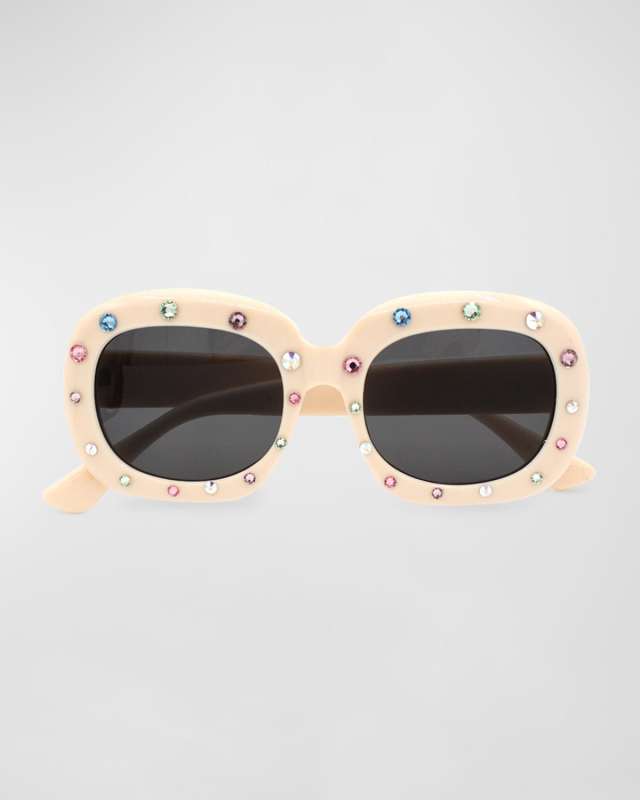 Girl's Multicolor Crystal Oval Sunnies