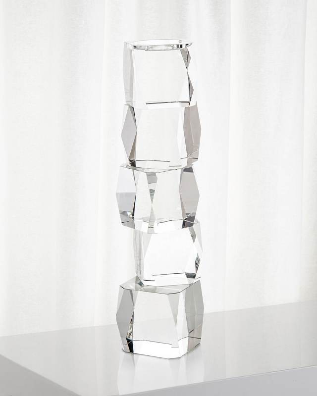 Large Crystal Cubist Candleholder