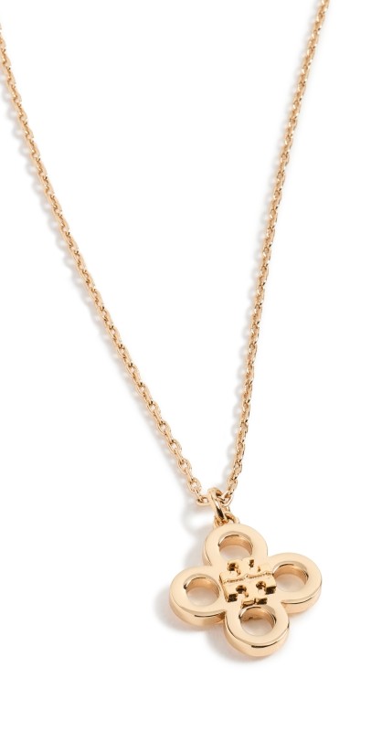Tory Burch Kira Clover Pendant Necklace Tory Gold