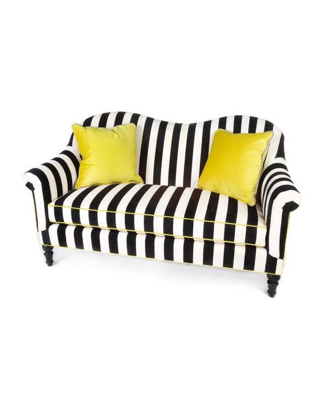 Marquee Chenille Stripe Settee