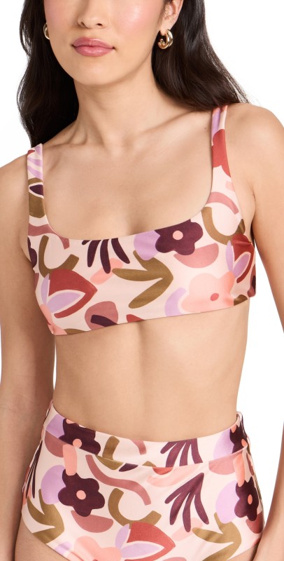 MINKPINK Rayssa Bikini Top Kidult Pink Floral