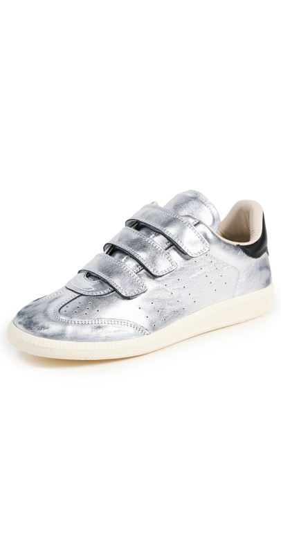 Isabel Marant Beth Metallic Sneakers Silver