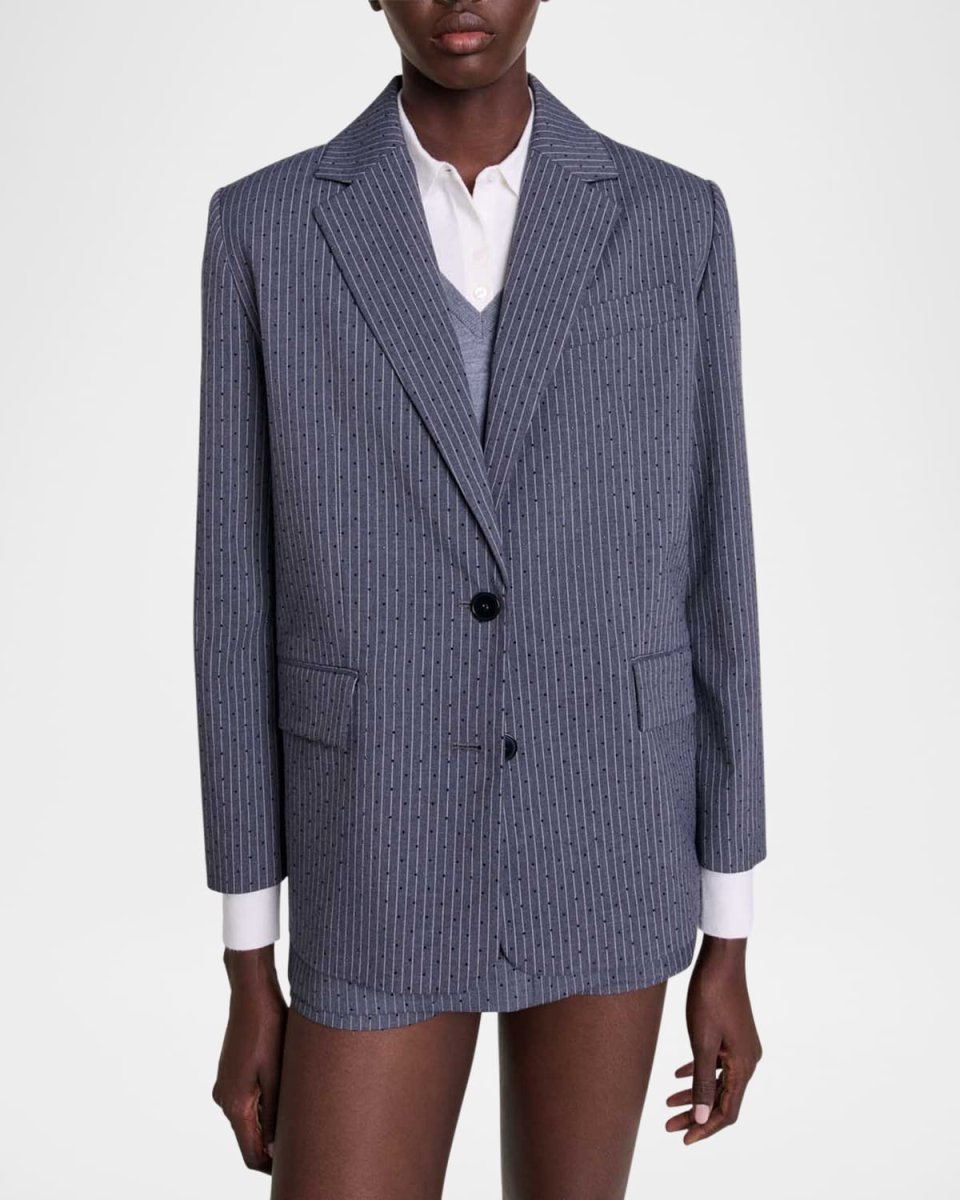 Vernon Embellished Striped Blazer