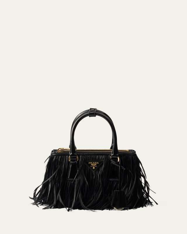 Galleria Feather Leather Top-Handle Bag