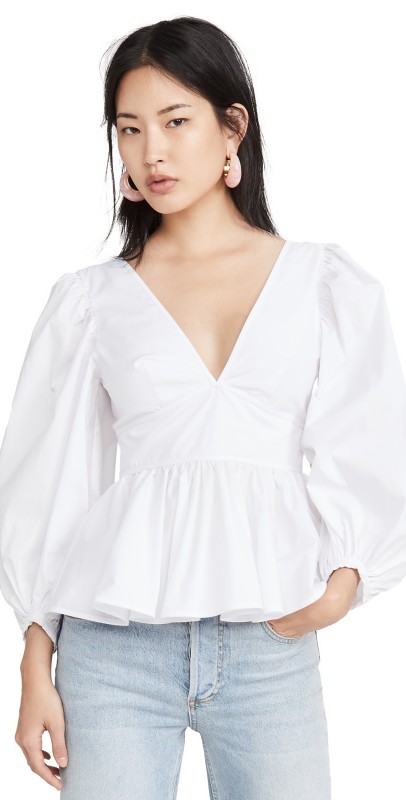 STAUD Luna Top White