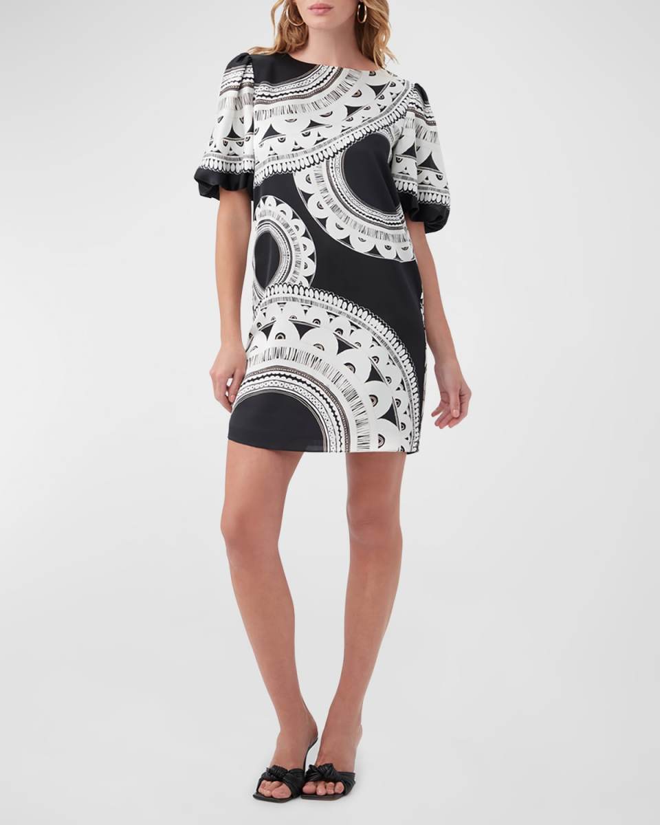 Luv Puff-Sleeve Mini Shift Dress