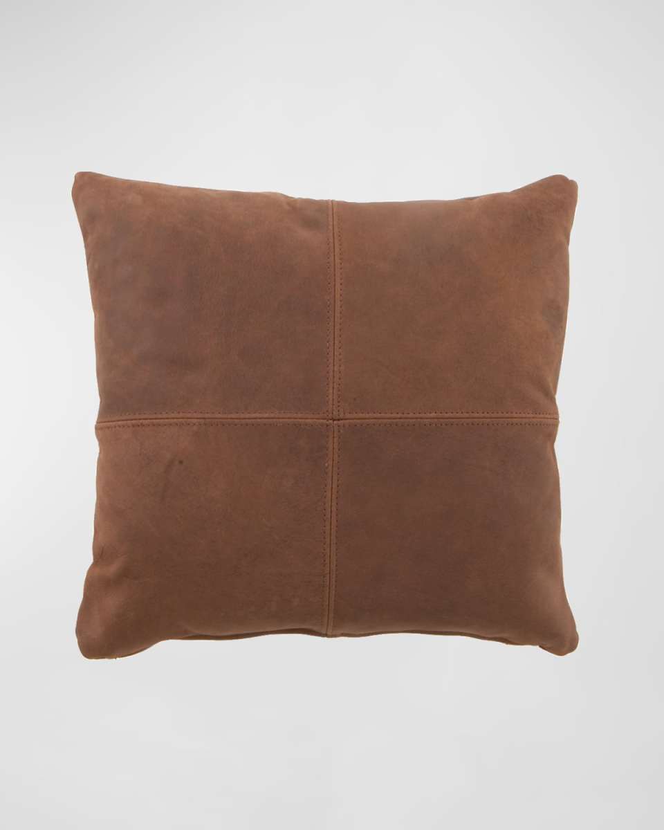 Brown Leather Pillow