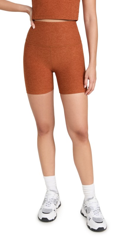 Beyond Yoga Spacedye Keep Pace Biker Shorts Warm Clay Heather