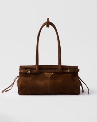 PRADA Medium suede handbag