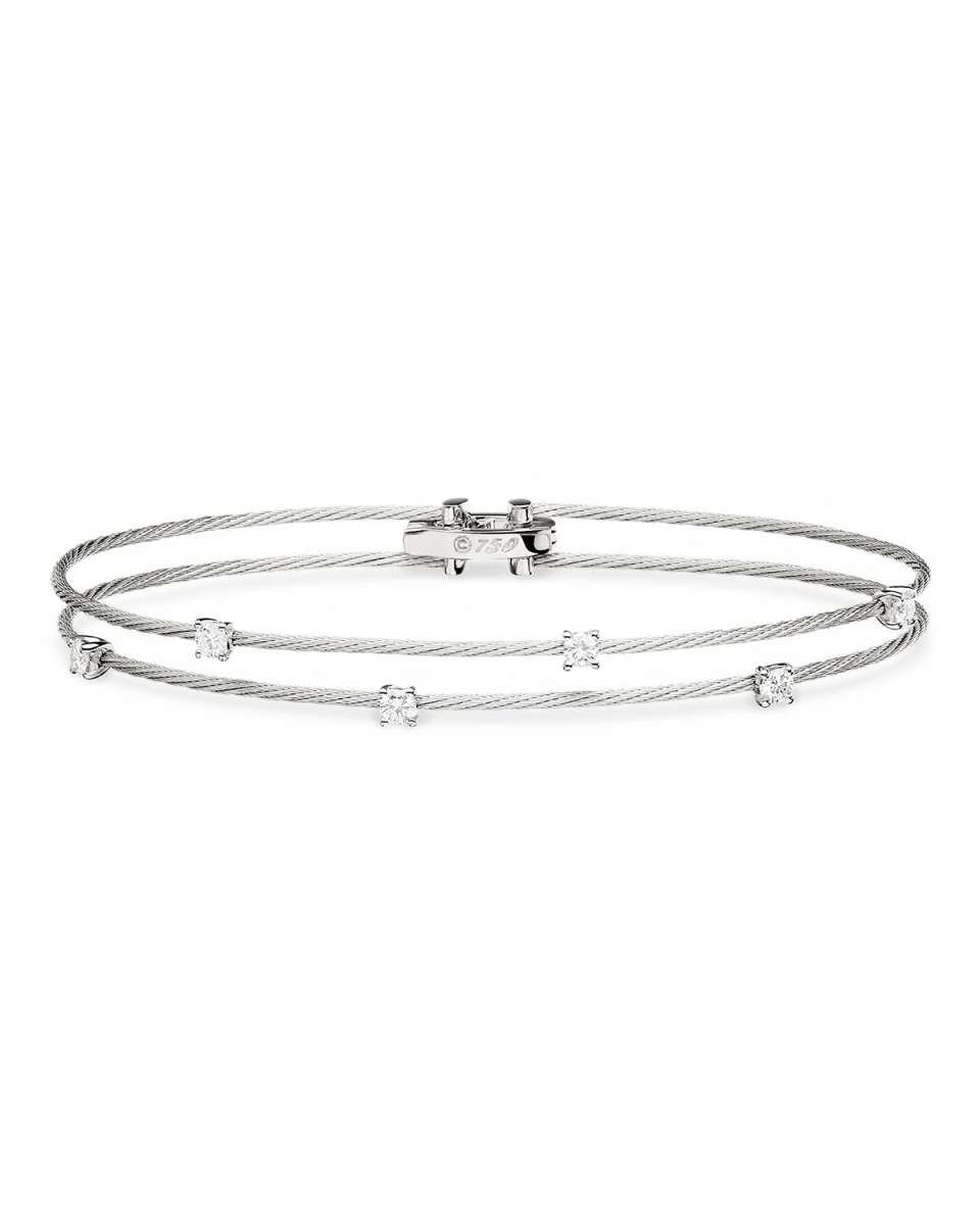 18k White Gold Six-Diamond Bracelet, 0.36 TCW