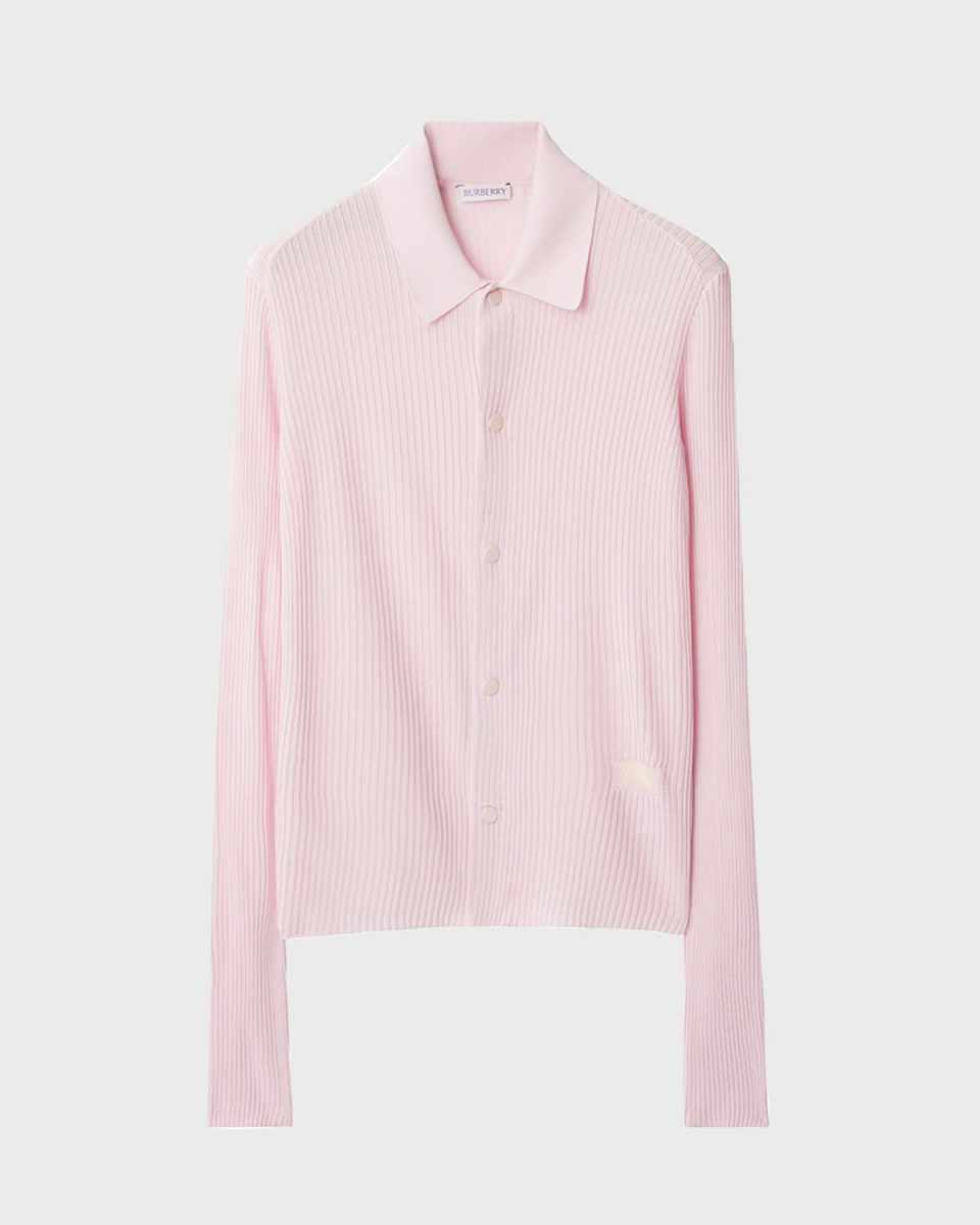 Collared Long-Sleeve Snap-Front Rib Shirt