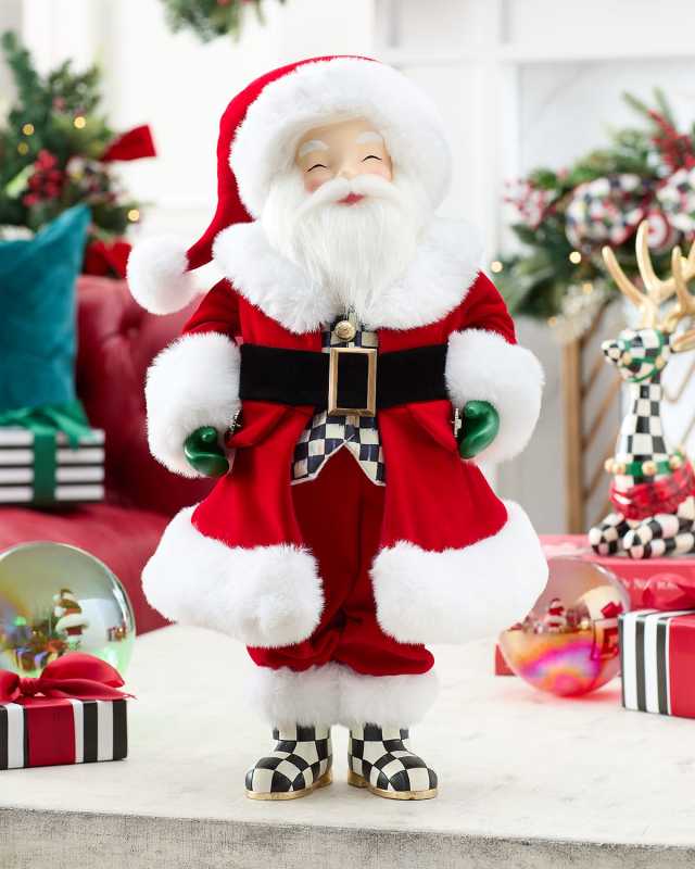 Nick's Pick Holly Jolly Fabric Santa, 8"