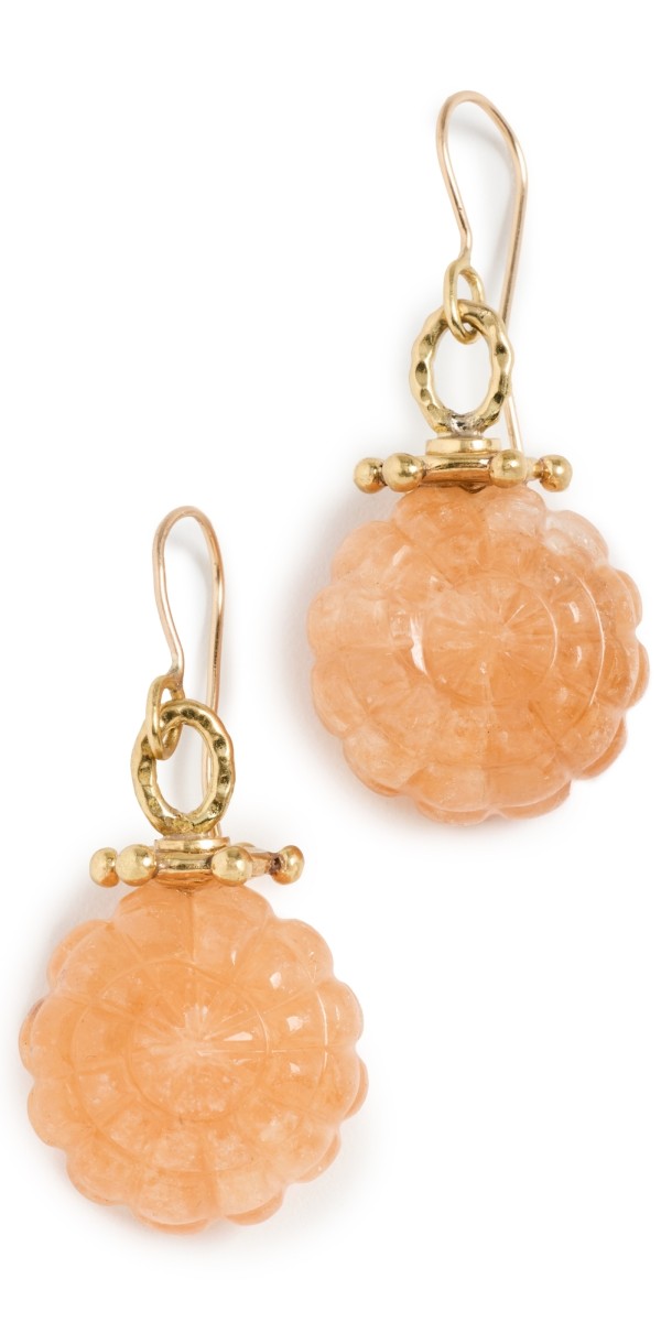 Ulla Johnson Shell Trochus Earrings Pink Aventurine