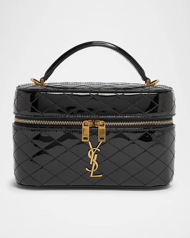 Vanity YSL Top-Handle Bag in Quilted Patent Leather