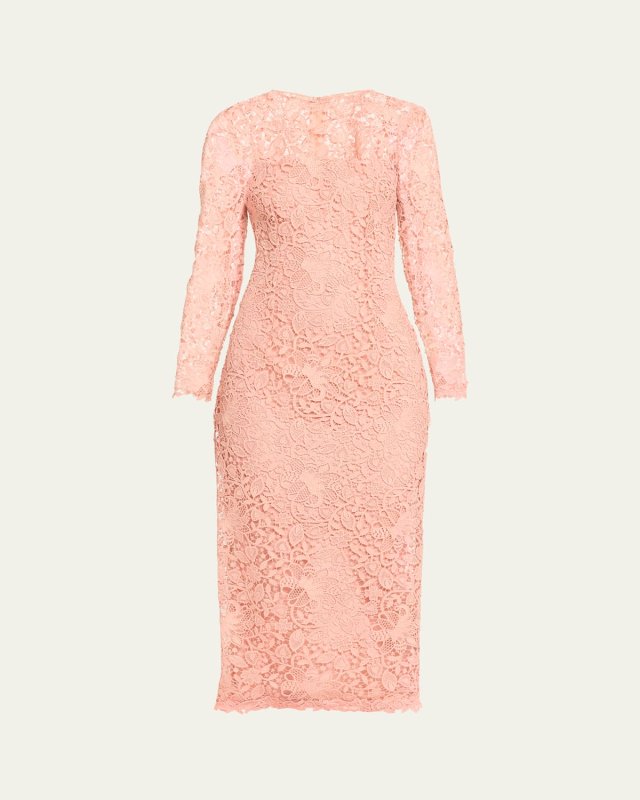Lace Crewneck Midi Dress
