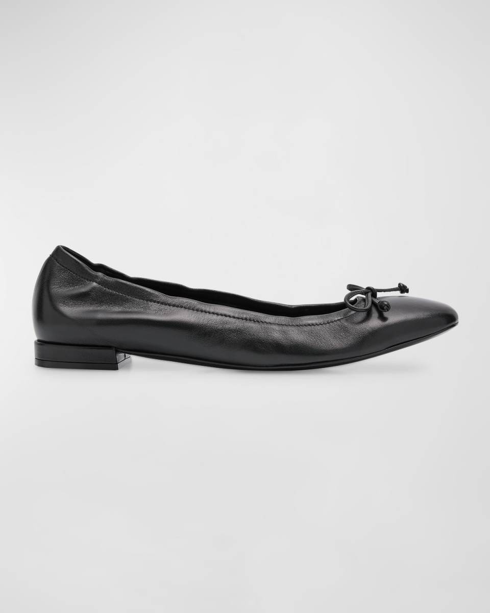 Bria Leather Bow Ballerina Flats