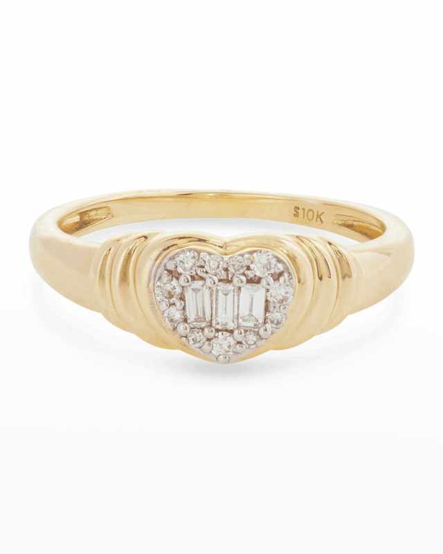 Heart Of The Matter Pinky Signet Ring, Size 2.5-