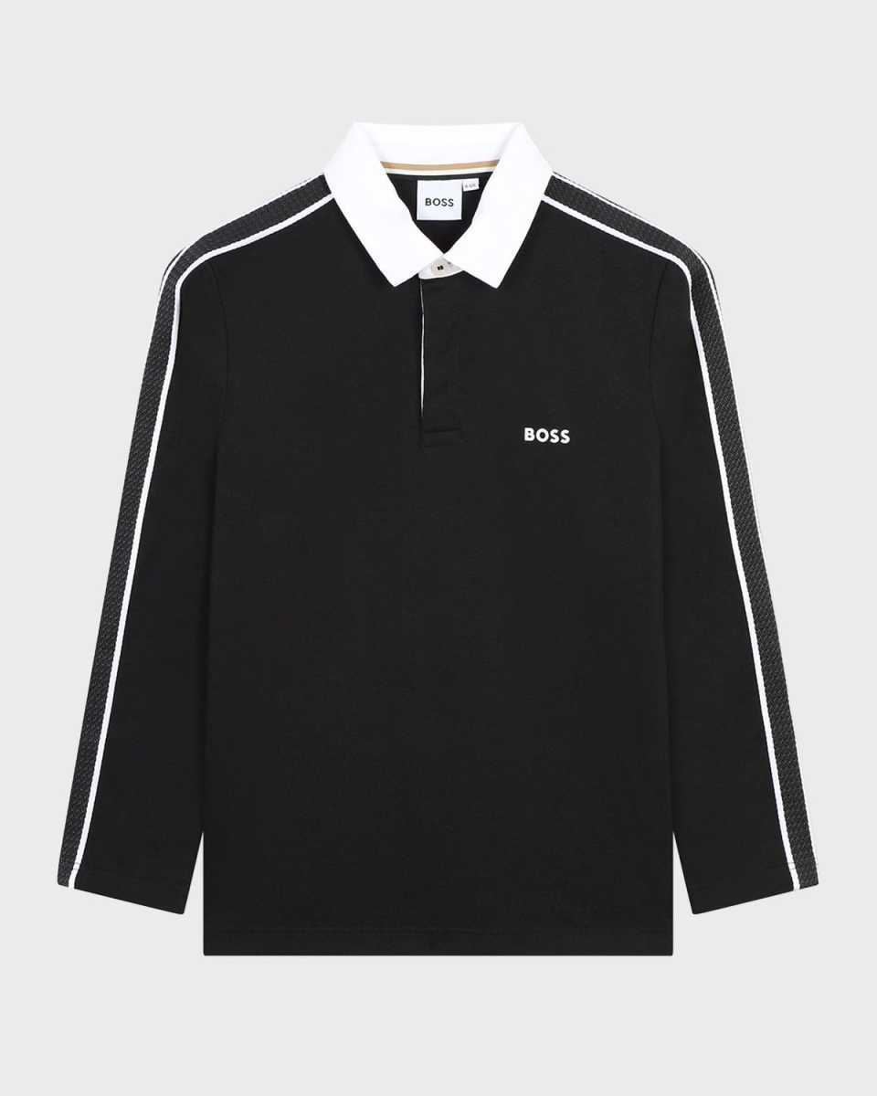 Boy's Logo-Print Polo Shirt, Size 14-