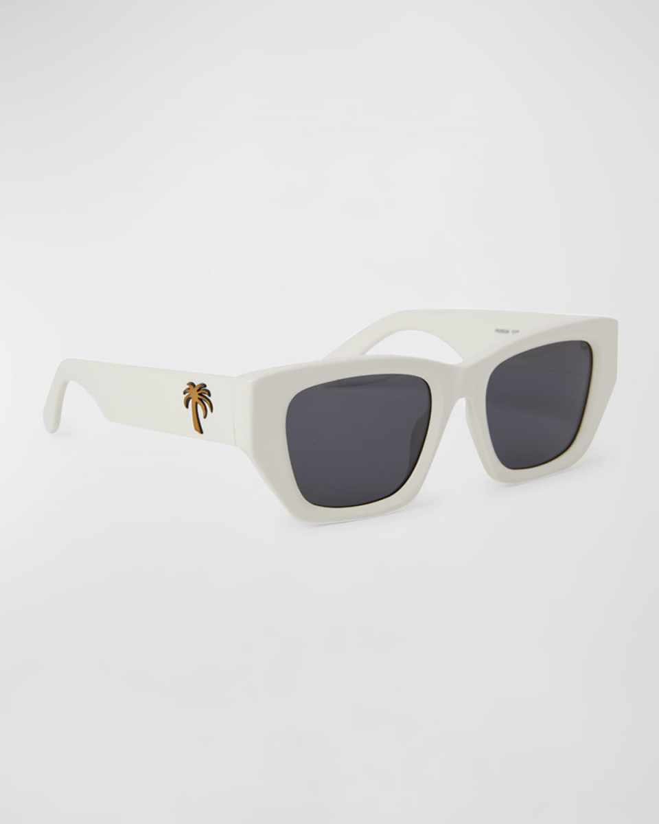 Hinkley White Acetate Cat-Eye Sunglasses