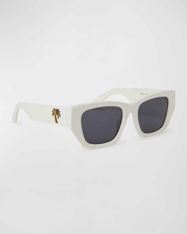 Hinkley White Acetate Cat-Eye Sunglasses