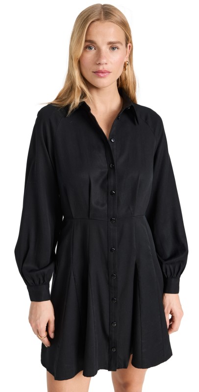 Nation LTD Tanya Button Up Mini Dress Black