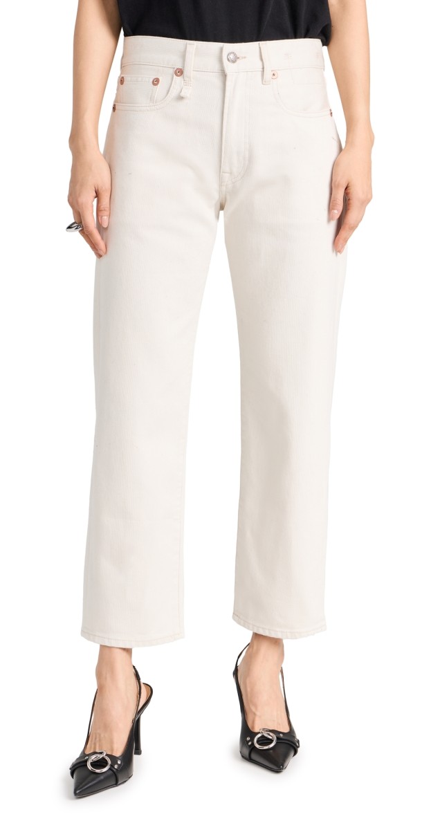 R13 Boyfriend Jeans Ecru Bedford Cord