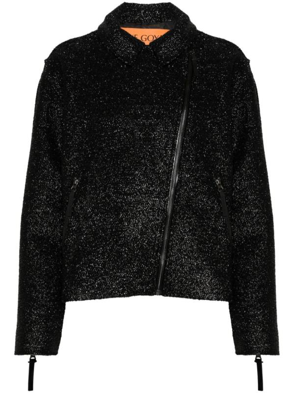 brushed lurex biker jacket