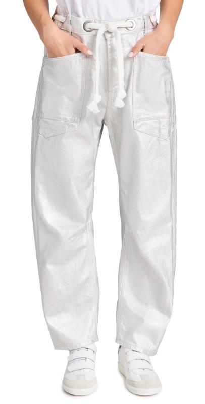 Free People Moxie Metallic Low Slung Jeans Pinball