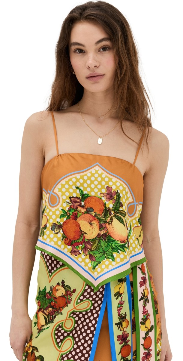 Alemais Lemonis Silk Scarf Top Multi
