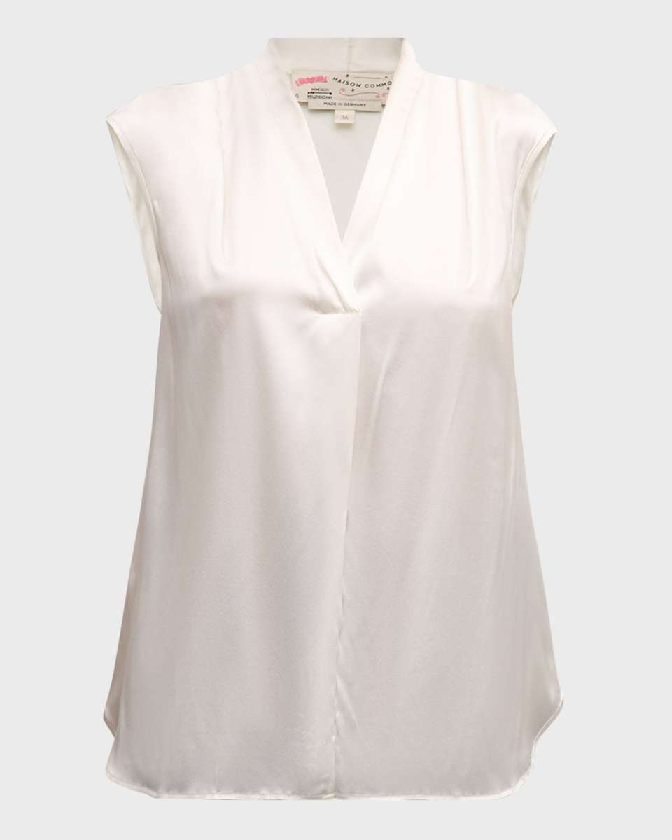 V Front Silk-Blend Top