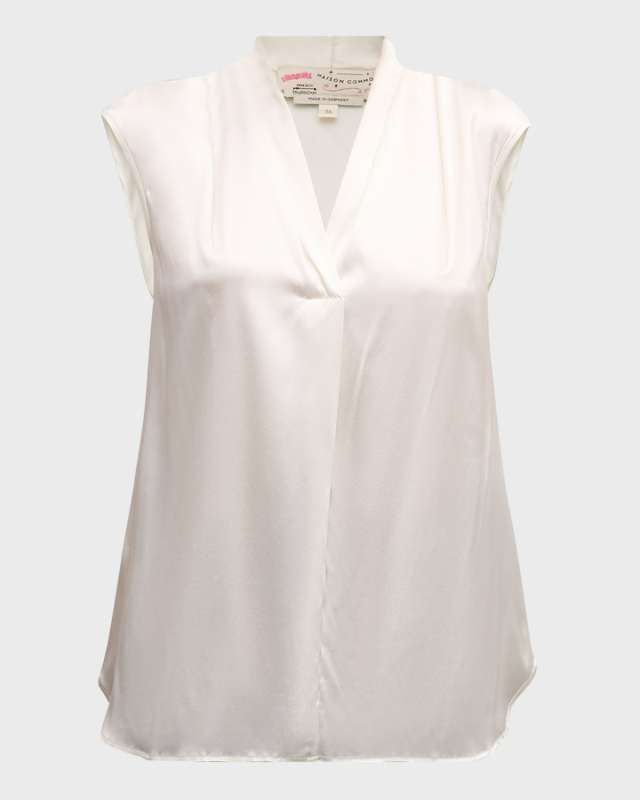 V Front Silk-Blend Top