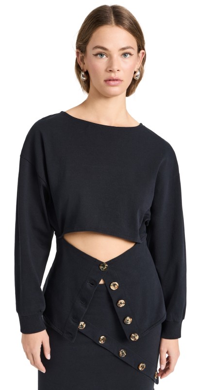 A. W.A. K.E. MODE Jersey Sweatshirt Black