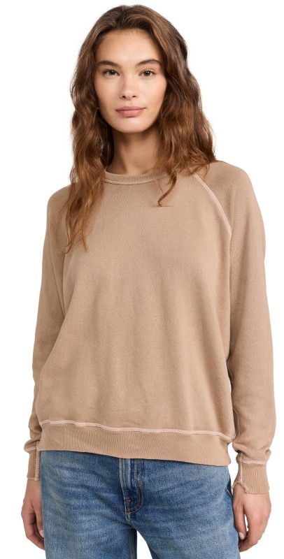 THE GREAT. The College Sweatshirt Khaki