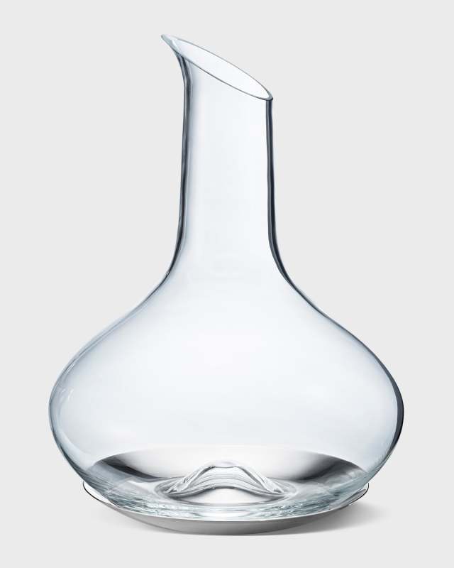 Sky Wine Carafe Glass w/ Stainless Steel Coaster