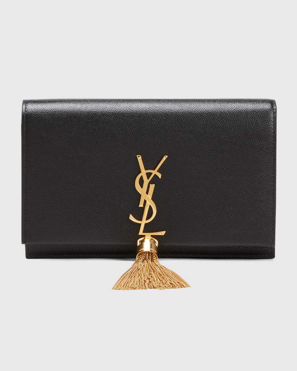 Kate Small Tassel YSL Wallet on Chain in Grained Leather