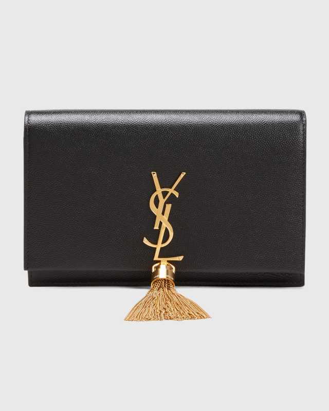 Kate Small Tassel YSL Wallet on Chain in Grained Leather