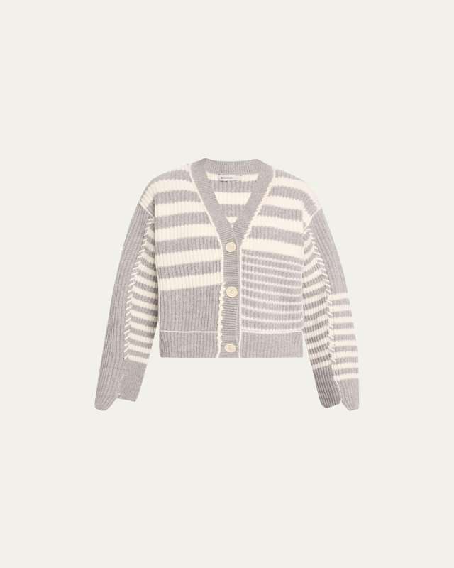 Adara Wool and Cashmere Stripe Cardigan