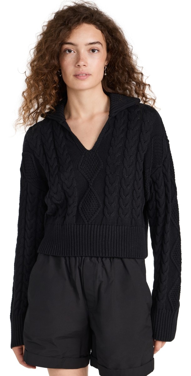 Sablyn Braided Pullover Black