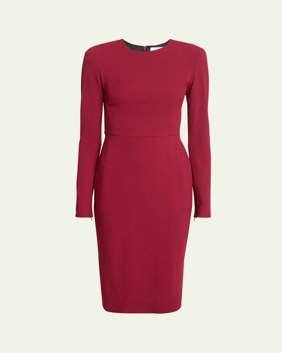 Long-Sleeve Strong-Shoulder Dress
