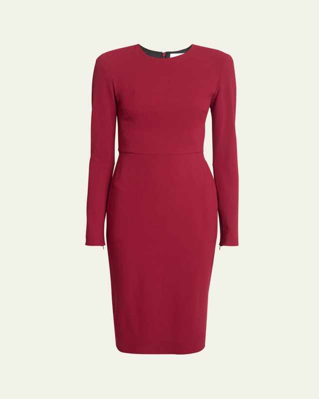Long-Sleeve Strong-Shoulder Dress