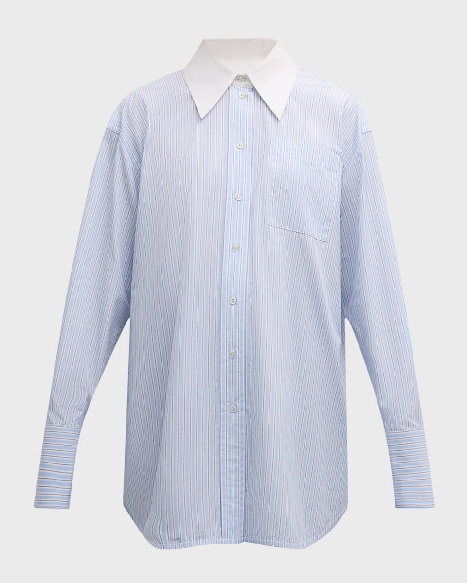 Striped Oversized Button-Down Shirt