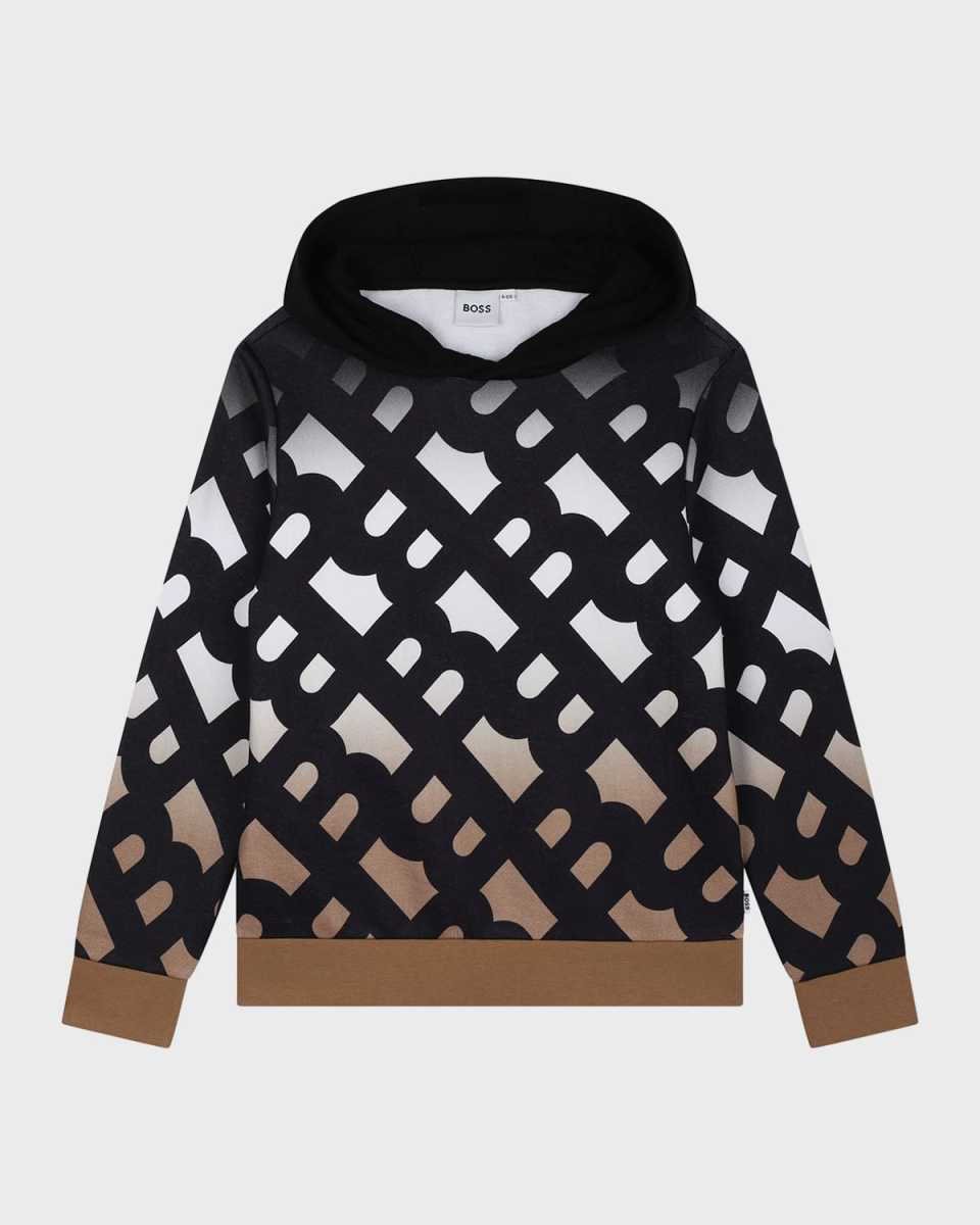 Boy's Gradient Logo-Print Hoodie, Size 4-5