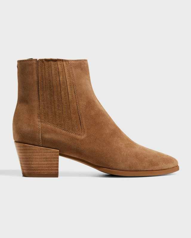 Rover Pleated Suede High Ankle Boots