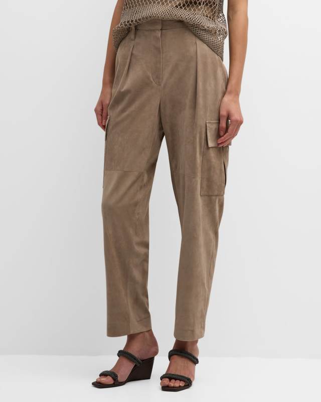 Suede Cargo Pants
