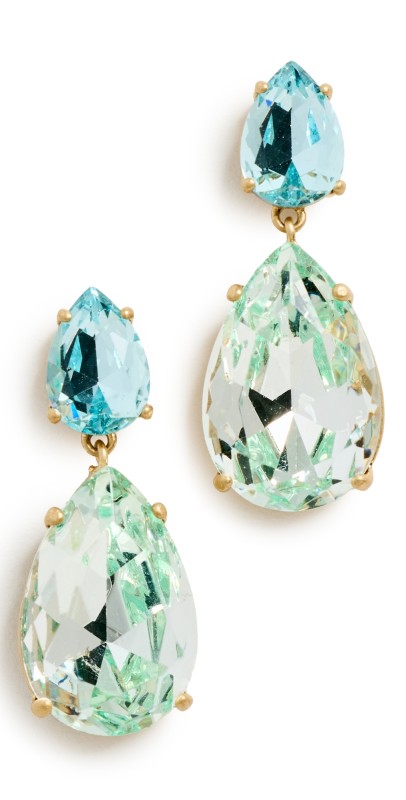 Roxanne Assoulin Mini Crystal Drop Earrings Peridot