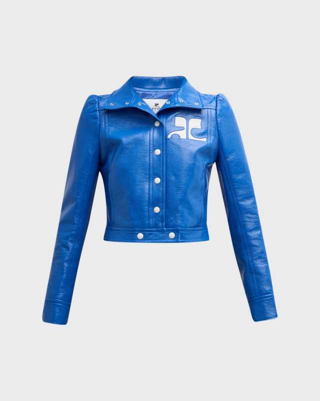 Textured Vinyl Crop Jacket