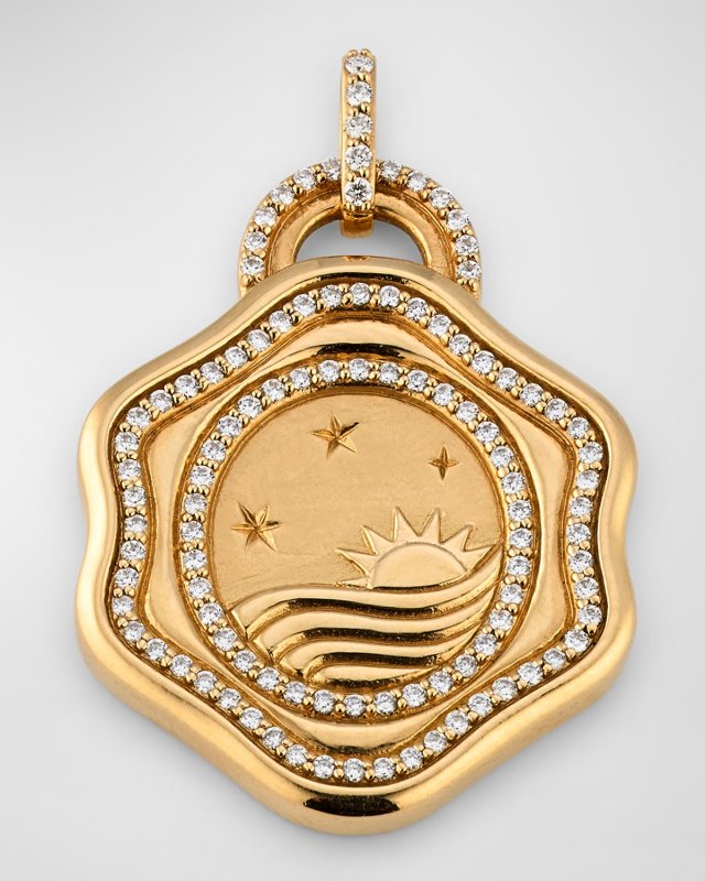 18K Yellow Gold Pendant with GH-SI Diamonds