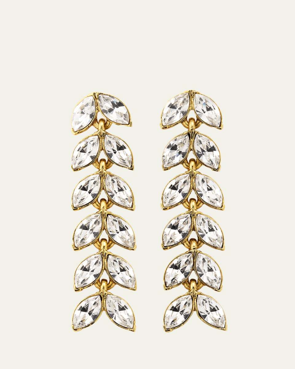 Crystal Leaf Earrings