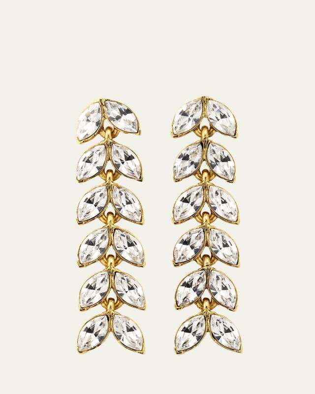 Crystal Leaf Earrings